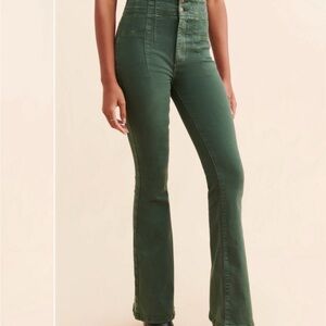 We The Free Forest Green Flare Jeans